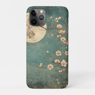 Funda Para iPhone 11 Pro Serenidad con flores de cerezo iluminadas por luna
