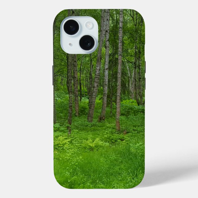 Funda De Case-Mate Para iPhone Serenidad del bosque verde vibrante (Reverso )