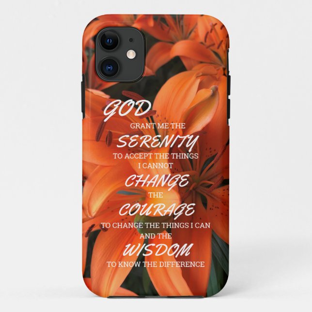 Funda De Case-Mate Para iPhone Serenity Prayer Naranja Fotografía Floral (Reverso)