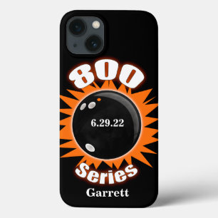 Funda Para iPhone 13 Serie 800 en negro y Naranja con nombre,