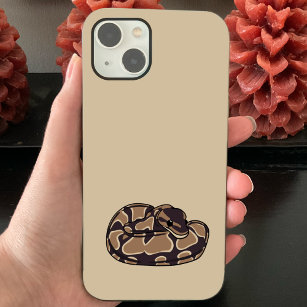 Funda Para iPhone 14 De Case-Mate Serpiente de Ball Python, Marrón y Tan Ilustrado