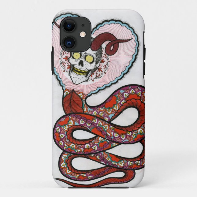 Funda De Case-Mate Para iPhone serpiente de la flor (Reverso)