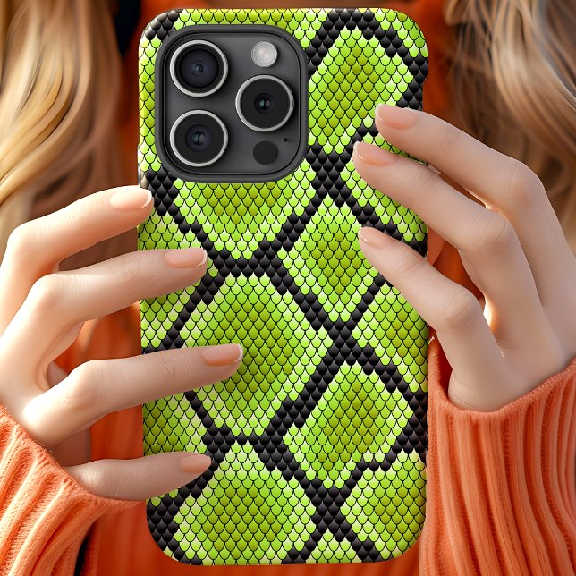 Funda De Case-Mate Para iPhone Serpiente de piel de serpiente verde negra (Subido por el creador)