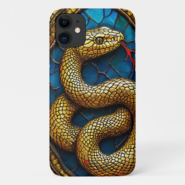 Funda De Case-Mate Para iPhone Serpiente dorada (Reverso)
