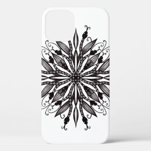 Funda Para iPhone 12 Serpiente gótica Mandala Tattoo negro y blanco
