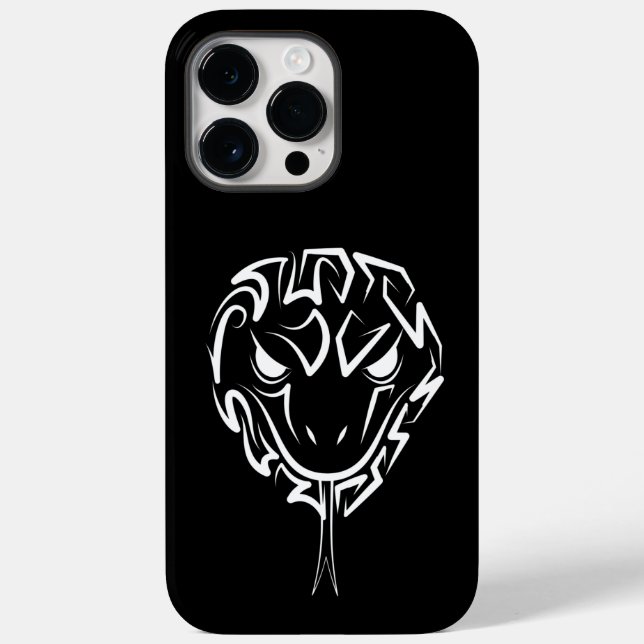 Funda De Case-Mate Para iPhone Serpiente Tribal Negra y Blanca (Reverso )