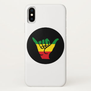 Funda Para iPhone X Shaka Manos con colores de reggae