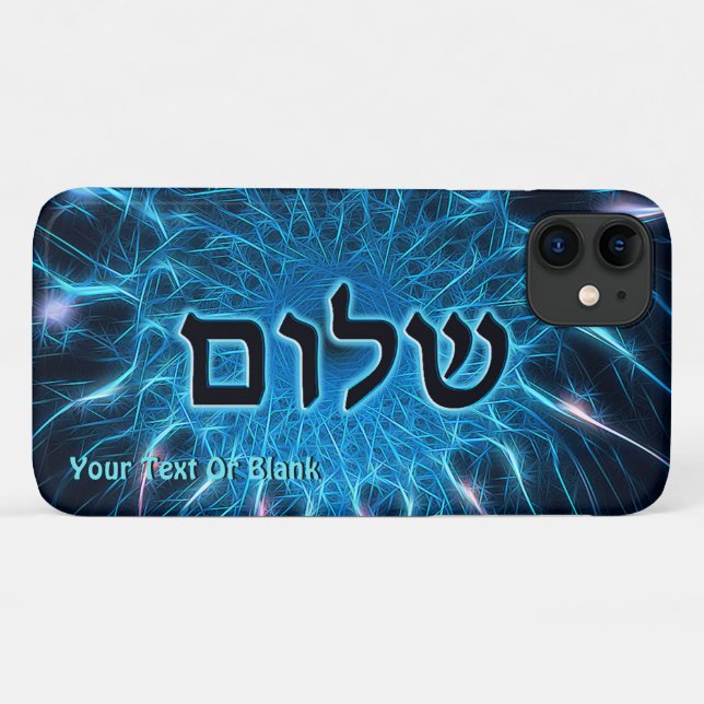 Funda De Case-Mate Para iPhone Shalom En Fractal Azul (Reverso (horizontal))
