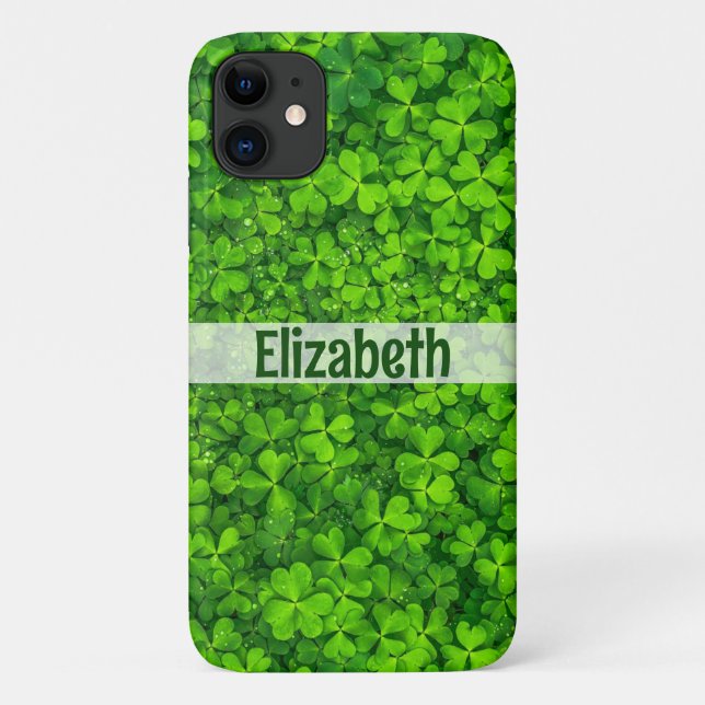 Funda De Case-Mate Para iPhone Shamrock Añadir nombre personalizado (Reverso)