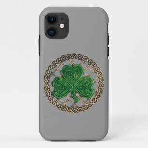 11 Shamrock gris y nudos celtas Funda para iPhone 5