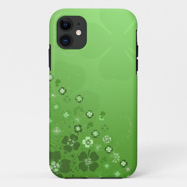 Funda De Case-Mate Para iPhone Shamrock irlandés verde (Reverso)