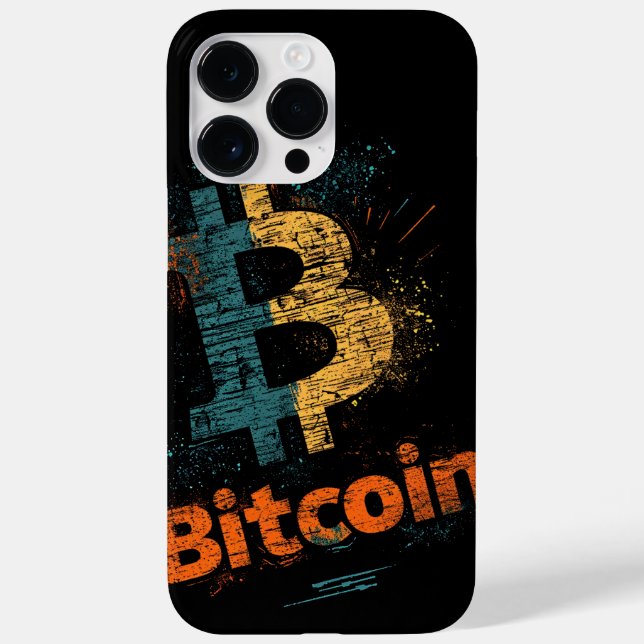 Funda De Case-Mate Para iPhone Shattered Bitcoin Logo Crypto Blockchain Design (Reverso)