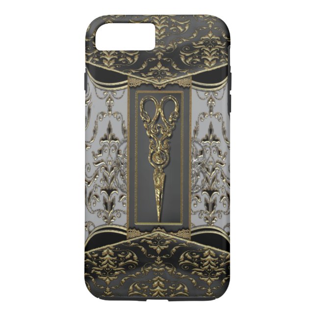 Funda De Case-Mate Para iPhone Sheer Hazlehurst Tijeras Anticuadas VII (Reverso)