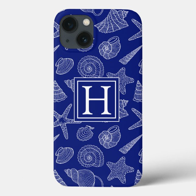 Funda De Case-Mate Para iPhone Shell azul brillante modela el | añade su inicial (Reverso)