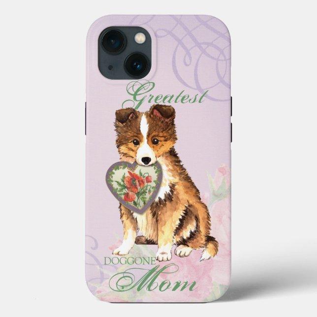 Funda De Case-Mate Para iPhone Sheltie Heart Mom (Reverso )