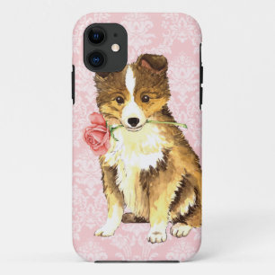 Funda Para iPhone 11 Sheltie subió tarjeta del día de San Valentín