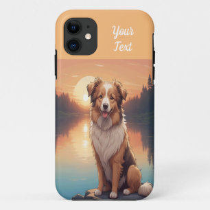 Funda Para iPhone 11 Shepherd Collie a orillas del lago