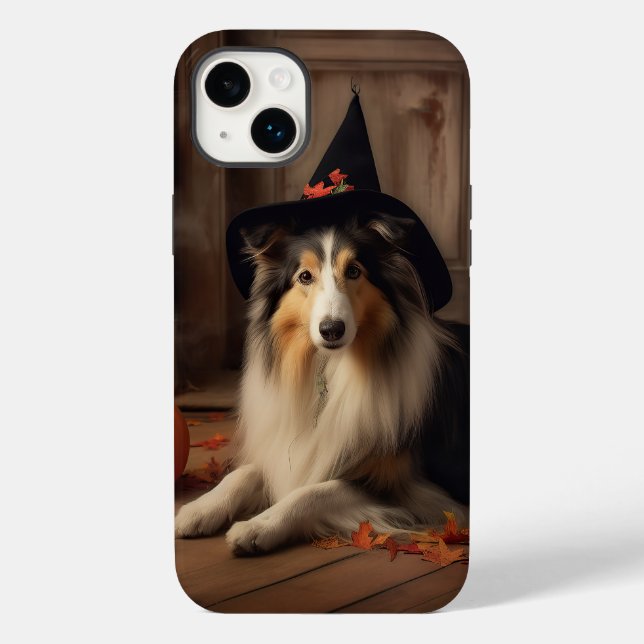 Funda De Case-Mate Para iPhone Shetland Sheepdog Pumpkins Halloween Scary (Reverso )