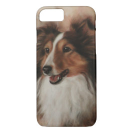 Funda Para iPhone 8/7 Shetland Sheepdog Sheltie sonriendo