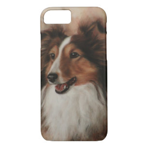 Funda Para iPhone 8/7 Shetland Sheepdog Sheltie sonriendo