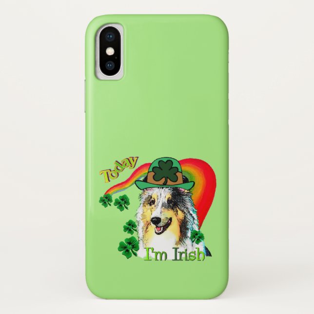 Funda De Case-Mate Para iPhone Shetland Sheepdog St Patricks (Reverso)
