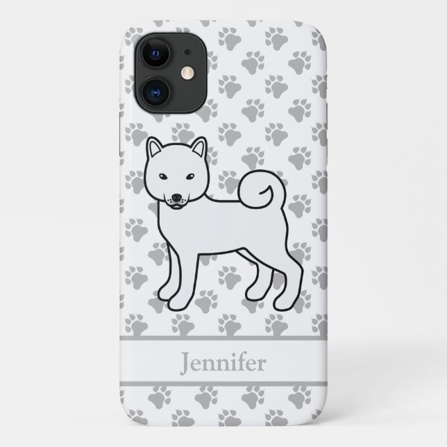 Funda De Case-Mate Para iPhone Shiba Inu Blanco Perro De Dibujos Animados Lindo & (Reverso)