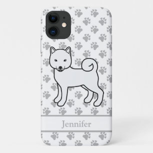Funda Para iPhone 11 Shiba Inu Blanco Perro De Dibujos Animados Lindo &