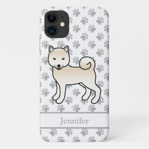 Funda Para iPhone 11 Shiba Inu crema perro de dibujos animados lindo &