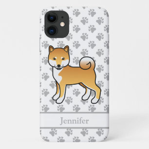 Funda Para iPhone 11 Shiba Inu Rojo Lindo Perro de Dibujos Animados & N
