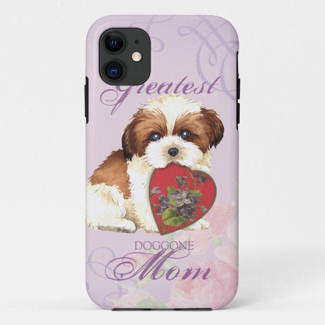 Funda De Case-Mate Para iPhone Shih Tzu Heart Mom (Reverso)