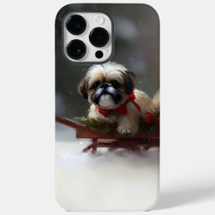 Funda Para iPhone 14 Pro Max De Case-Mate Shih Tzu Navidad nieve invierno