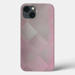 Funda Para iPhone 13 Shiny Modern Checkered Metal Pink