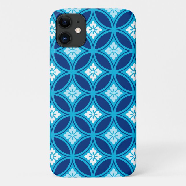 Funda De Case-Mate Para iPhone Shippo con motivos florales, azul índigo profundo (Reverso)