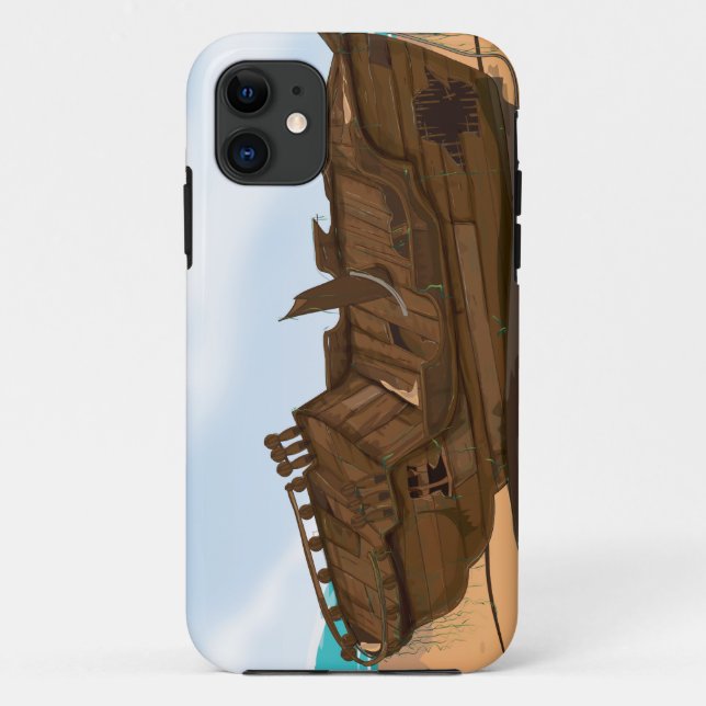 Funda De Case-Mate Para iPhone Shipwreck con playas (Reverso)