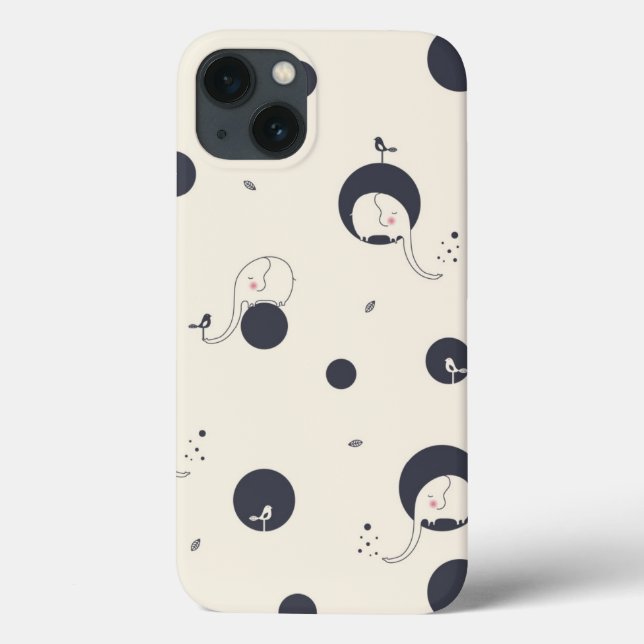 Funda De Case-Mate Para iPhone Shy Elephant Pattern (Reverso)