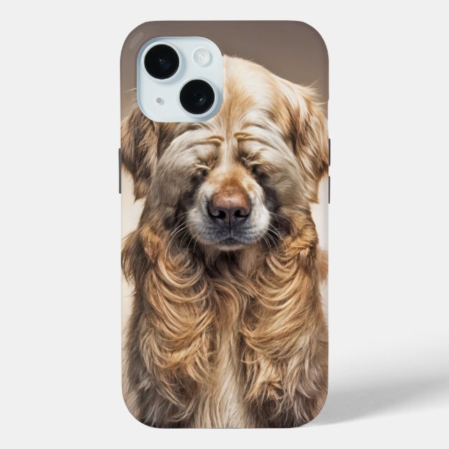 Funda De Case-Mate Para iPhone Shy Golden Retriever (Reverso )