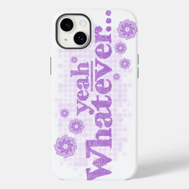 Funda De Case-Mate Para iPhone "sí, lo que sea" morado blanco gráfico (Reverso )