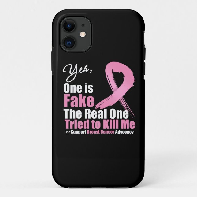 Funda De Case-Mate Para iPhone Sí, uno es cáncer de mama falso (Reverso)