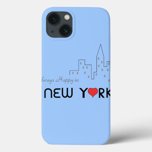 Funda De Case-Mate Para iPhone Siempre feliz en Nueva York (Reverso)