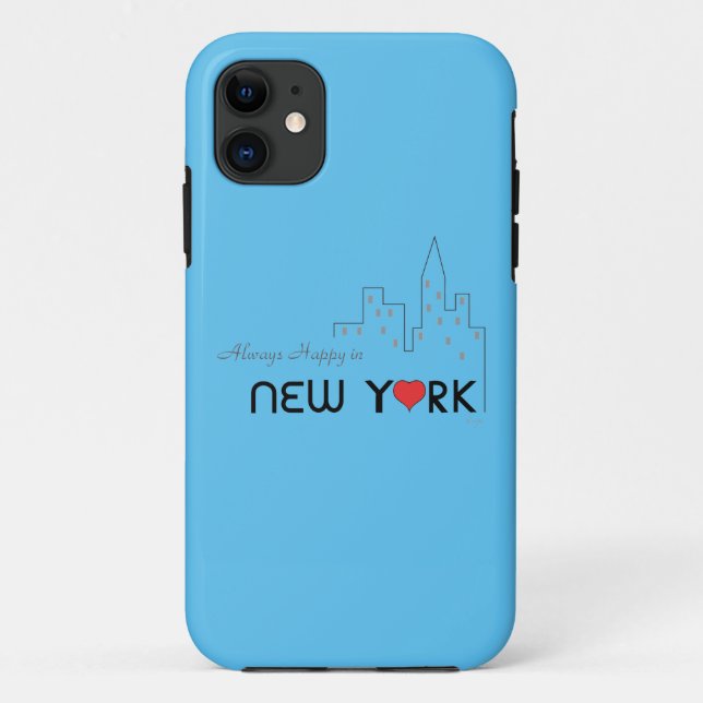 Funda De Case-Mate Para iPhone Siempre feliz en Nueva York (Reverso)