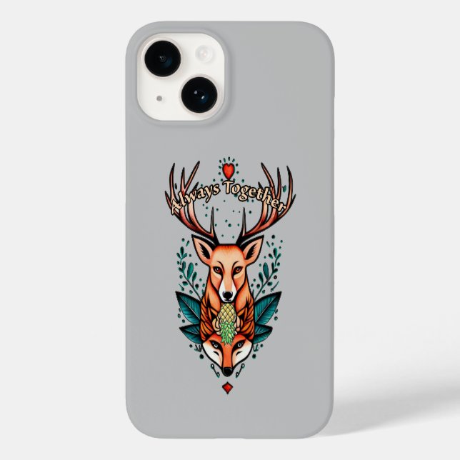 Funda De Case-Mate Para iPhone Siempre juntos estilo de tatuaje de escaño y de vi (Reverso )
