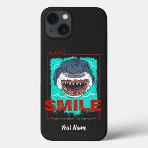 Funda Para iPhone 13 Siempre sonríe tiburón gracioso solo para un chica