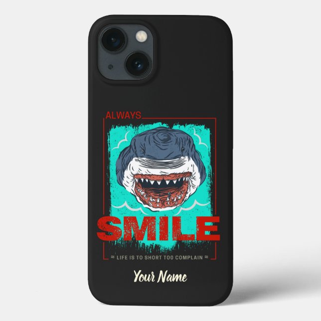 Funda De Case-Mate Para iPhone Siempre sonríe tiburón gracioso solo para un chica (Reverso)