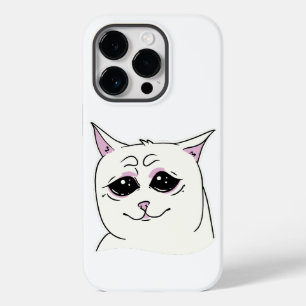 FUNDA PARA iPhone 14 PRO DE Case-Mate SIGMA TRISTE BLANCO CAT FACE ANIMAL