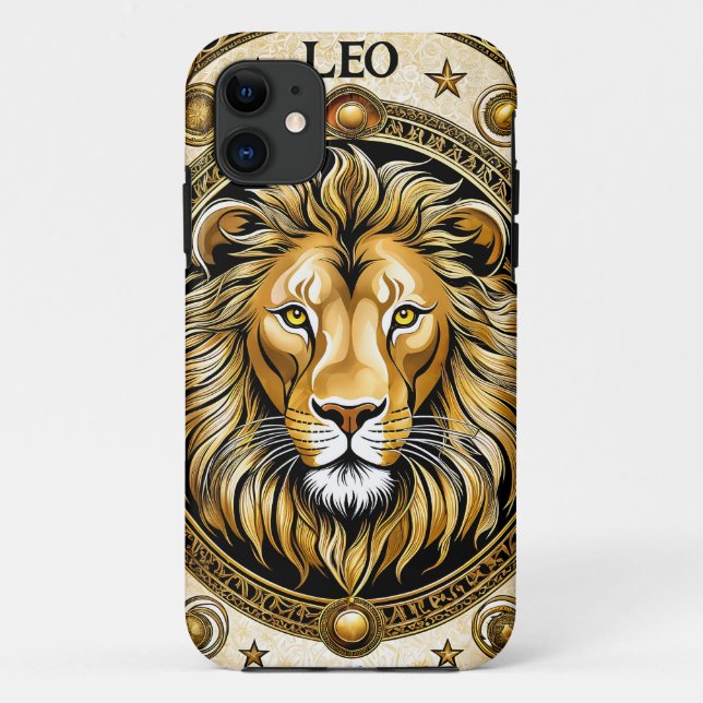 Funda De Case-Mate Para iPhone Signo astrológico de Leo (Reverso)