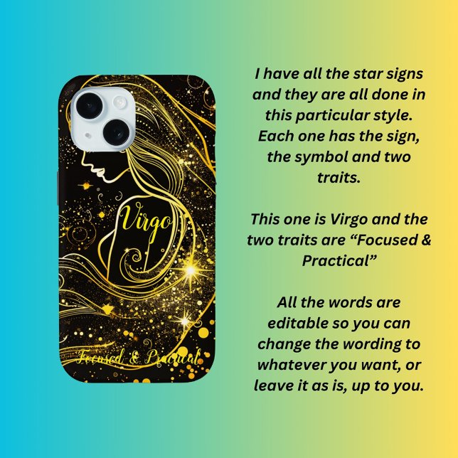 Funda De Case-Mate Para iPhone Signo de estrella de Virgo (Subido por el creador)