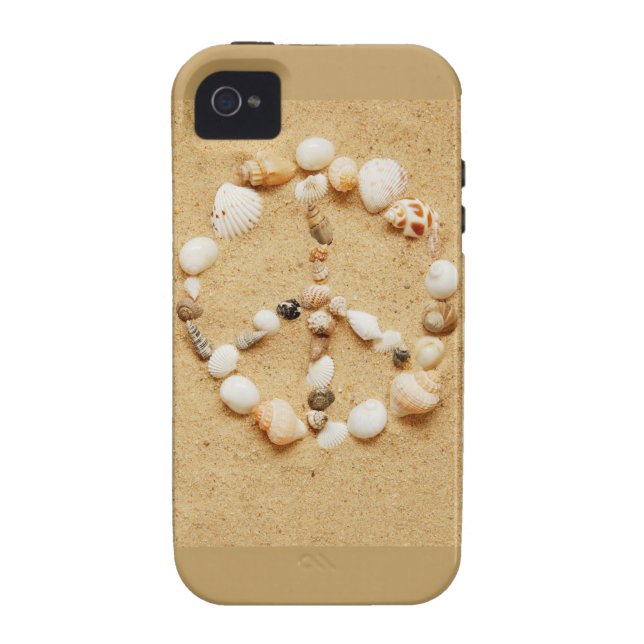 Funda De Case-Mate Para iPhone Signo de la paz minúsculo del Seashell (Atrás)
