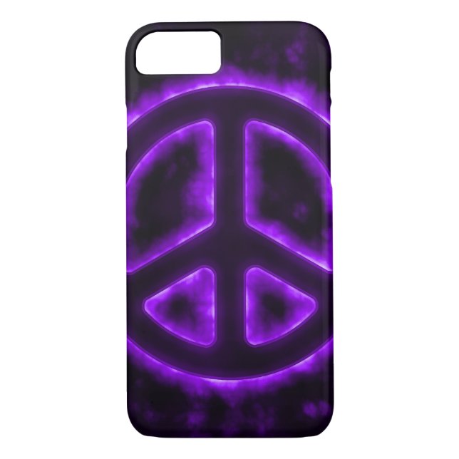 Funda De Case-Mate Para iPhone Signo de la paz púrpura (Reverso)