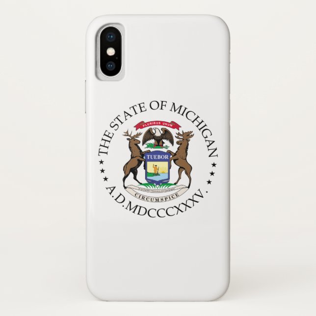 Funda De Case-Mate Para iPhone Signo de Michigan (Reverso)