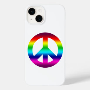 Funda Para iPhone 14 De Case-Mate Signo de paz arcoiris en hippie vientre en blanco